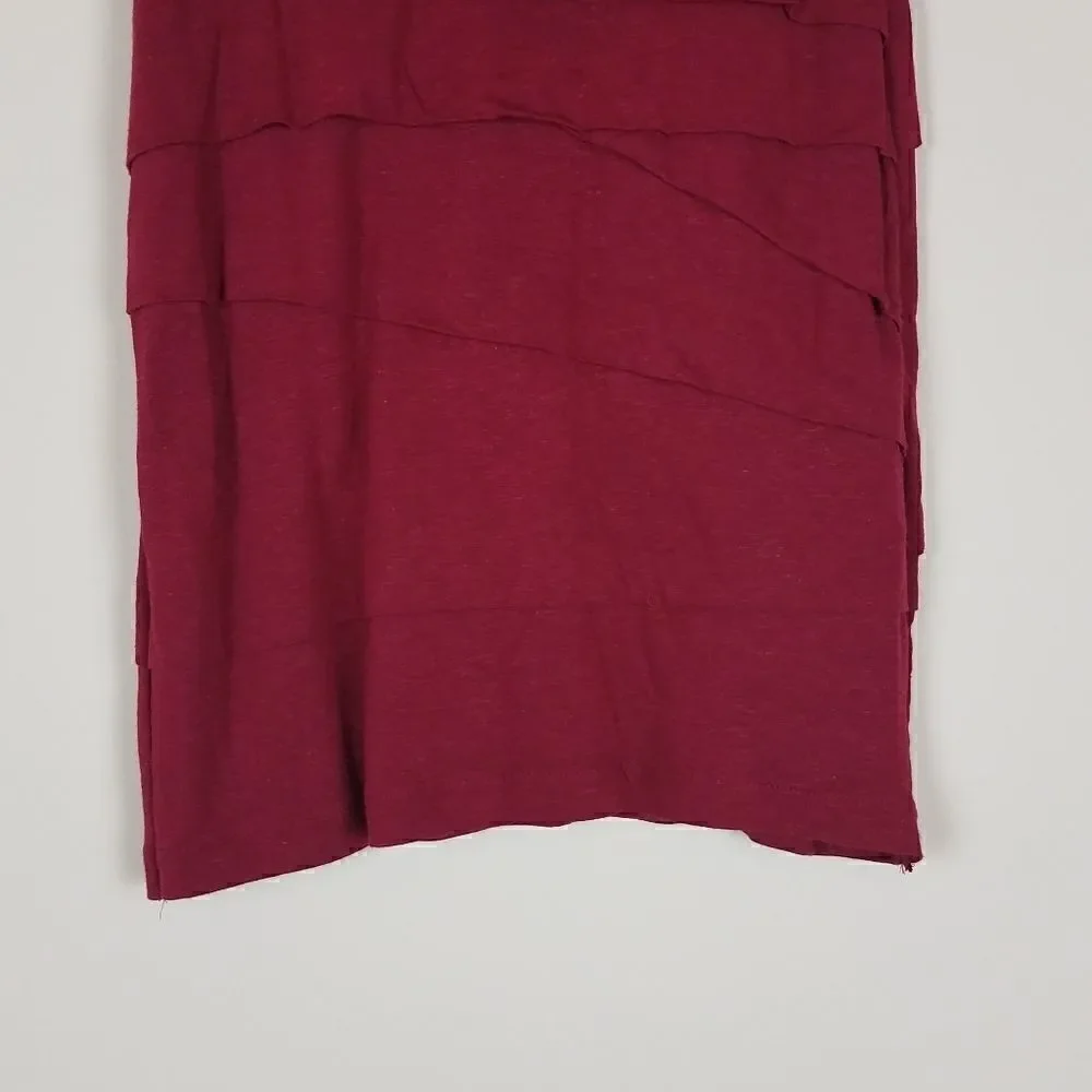 Bordeaux Anthropologie Wine Ruffle Skirt